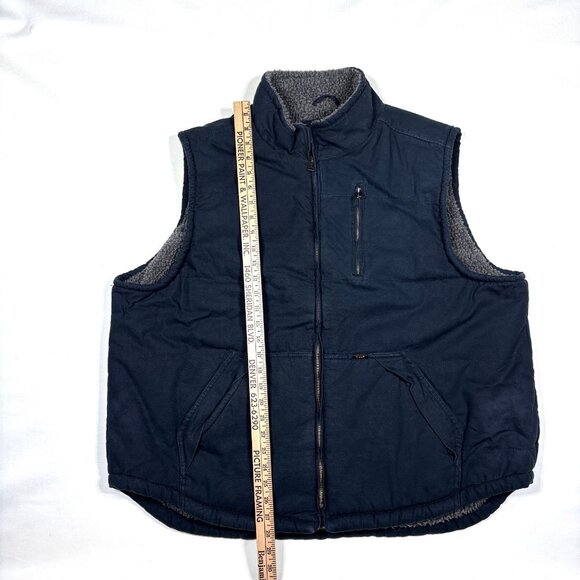 Lee Premium Select Black Canvas Sherpa-Lined Vest Winter Work Wear Mens 2XL - Picture 11 of 11